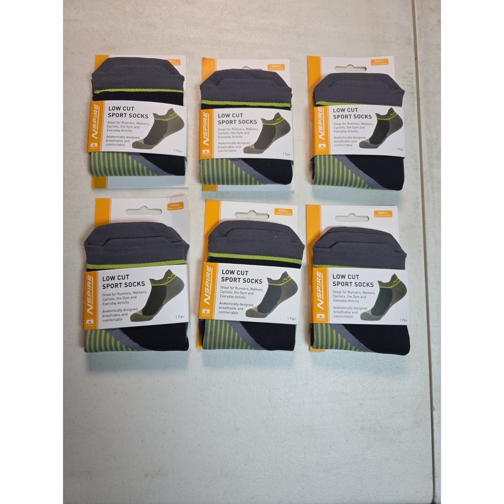 NSPIRE Low Cut Sport Socks (6 Pair) Small Men's size 3-5.5 women's size 4-6.5